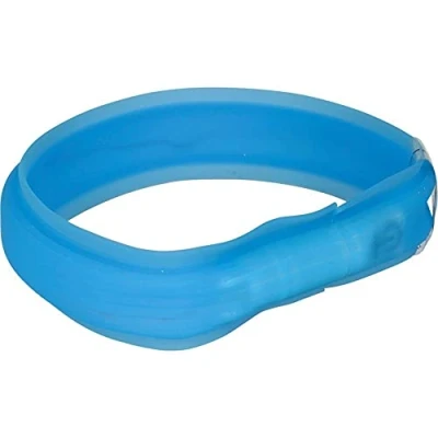 Bild av Trixie Flash Light Band USB Adjustable LED Safety Collar Blue Size: M L 50cm/30mm