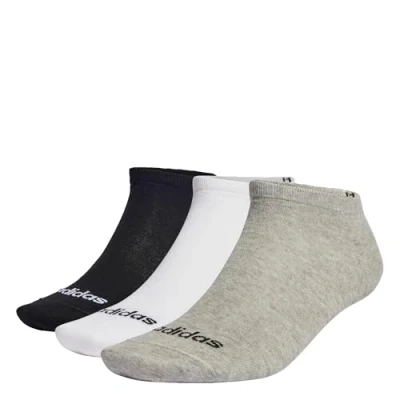 Bild av adidas Unisex Vuxen Thin Linear Low Cut Socks 3 Pairs, Medium Grey Heather / White Black, 6.5 8