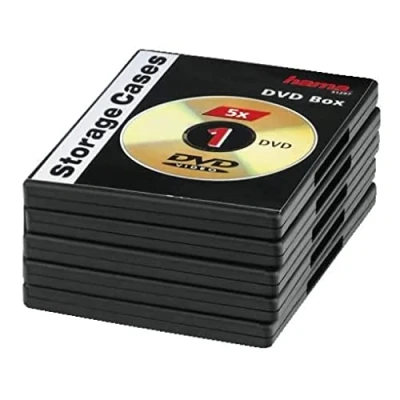 Bild av Hama DVD fodral (passar också för CD:ar och Blu rays, med folie att sätta in locket) 5 pack, svart