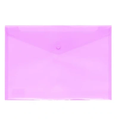 Bild av Grafoplas Plastkuvert med klickstängning Ekoplas Foliostorlek Mjuk genomskinlig rosa färg 33,4 x 23,5 cm Polypropylen Perfekt för skol , hushålls och kontorsdokument A4 Folio