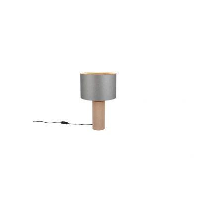 Bild av Trio Lighting Canio bordslampa, höjd 48 cm, grå/brun, kartong, 1 x E14