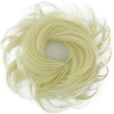 Bild av CAISHA Hårstycke Hårelastiskt Updos Brudfrisyrer Voluminös Lockigt Bulle Platina Blondin G16C