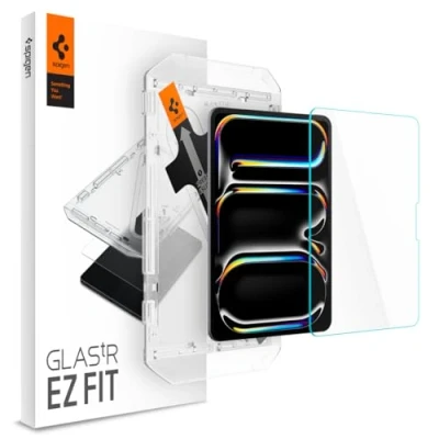 Bild av Spigen Glas.tR EZ Fit Skärmskydd kompatibel med iPad Pro 11 tum M4 (2024), 5:e generationen, Sjabloon, Kristallklart, 9H härdat Glas