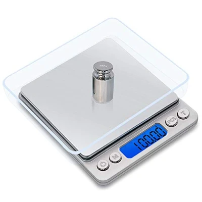 Bild av Mengshen Digital smyckevåg/kök matvåg Steelyard 500g (0.01g), hög precision milligram fickvåg känslig bärbar rostfritt stål bakgrundsbelyst display