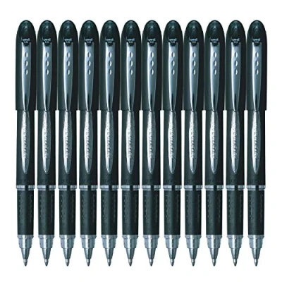 Bild av uni ball SX210 Jetstream kulspetspenna gummigrepp 1,0 mm spets 0,7 linje svart ref 9008000 [12 pack]