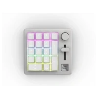 Bild av Glorious Gaming GMMK Macro Numpad trådat/trådlöst (Bluetooth), aluminium, anpassningsbart, reglage och ratt, individuell RGB, linjära brytare, 18 ABS Doubleshot tangenter White Ice