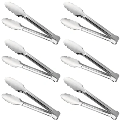 Bild av Serveringtång, buffétång, ACAUTO rostfritt stål mattång serveringstång små serveringstänger mini förrättstänger (18 cm (6 pack))