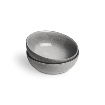 Bild av Springlane Misty Cliff Set med 2 frukostskålar av stengods, grått