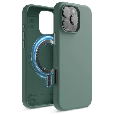 Bild av elago Magnetiskt silikonfodral kompatibelt med iPhone 16 Pro Max fodral 6,9 tum, alla MagSafe tillbehör inbyggda magneter, mjukt greppsilikon, stötsäker