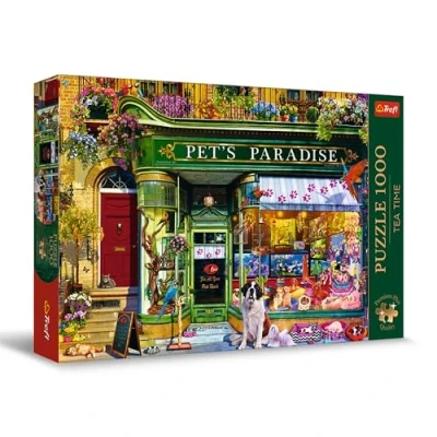 Bild av Trefl Premium Plus Quality Puzzle Tea Time: Paradis för djur 1000 bitar, Serie med nostalgiska målade bilder, Perfekt passande vuxna och barn från 12 år