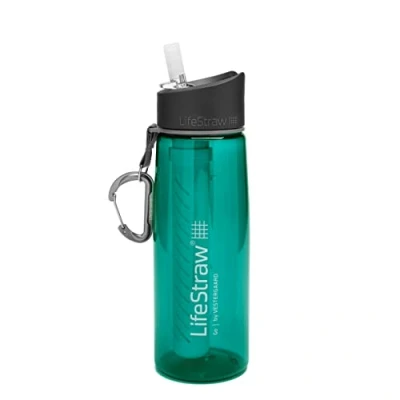 Bild av LifeStraw Go vattenflaska med filter; 645 g; mörk blågrön
