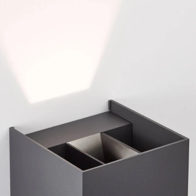 Bild av Brilliant LED utomhusvägglampa Hilly, höjd 10 cm, mörkgrå, metall