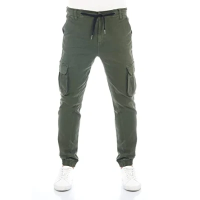 Bild av riverso Cargobyxor för män, RIVHanno slim fit, cargobyxor, fritidsbyxor, bomullsfickor, stretch, utomhus, svart, grön, beige, oliv, marinblå, grå, w30 w31 w32 w33 w34 w36 w38 w40 w42, Cypress