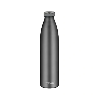 Bild av TC BOTTLE 1,00 l, stengrå, termosflaska av rostfritt stål, 12 timmar varm/24 kall, absolut tät för skola, kontor, Thermos, drick direkt i vattenflaska kolsyresäker,