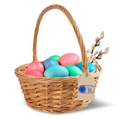 Bild av Creative Home Liten Korg med Handtag 22 x 26 cm (+/ 2 cm) Handvävd Påskkorg i Presentkorg Fruktkorg Naturlig Färg