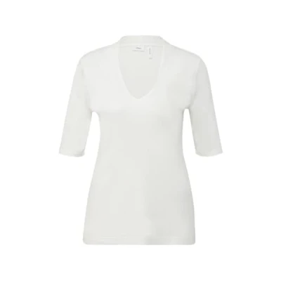 Bild av s.Oliver Black Label MIT Vausschnitt Tshirt bas, Storlek: 38, Soft white
