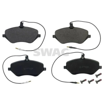 Bild av SWAG 64 91 6829 Jeu de plaquettes frein Essieu avant contact signal d&#039;usure inclus avec kit vis PEUGEOT: 407 Berline, SW, 607 Berline