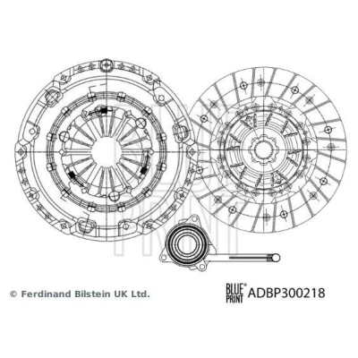Bild av BLUE PRINT ADBP300218 Koppling tredelad med urtrampningsmekanism, syntetiskt fett 241mm VOLKSWAGEN: Passat B7 Variant, Golf 7, 7 Variant