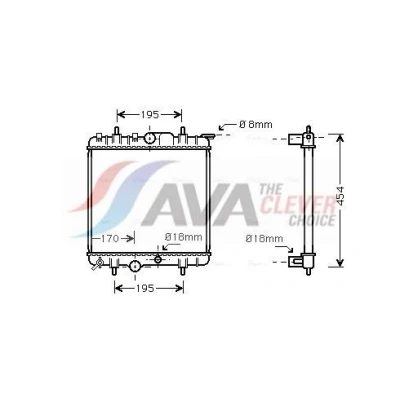 Bild av Kylare, motorkylning AVA QUALITY COOLING PEA2224