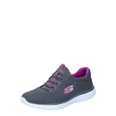 Bild av Skechers Dam Summits Top Player Sneaker, Grå träkol svart lila, 39 EU