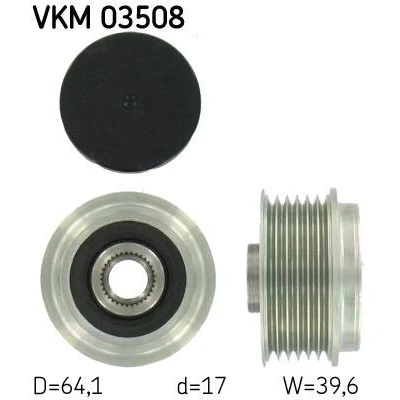 Bild av SKF VKM 03508 Poulie d&#039;Alternateur 39,6 OPEL: Zafira B, Meriva A, Corsa D 3/5 portes