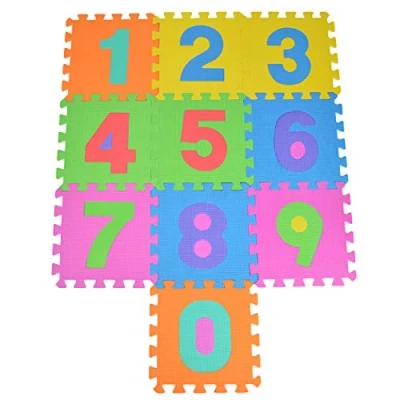 Bild av Pusselmatta Kids 123, 10 delar. för barn av halkfri Eva stor lekmatta kan sättas ihop, varje del 30 x 1 cm barnmatta pussel med siffror