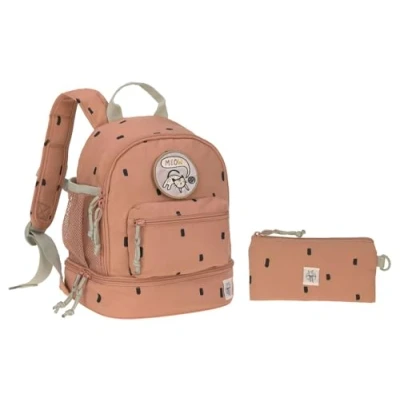 Bild av LÄSSIG barnryggsäck med bröstrem, dagisväska, dagisryggsäck, 27 cm, 6,5 liter, 3 år/miniryggsäck, glada tryck, karamell, Beige, Einheitsgröße,