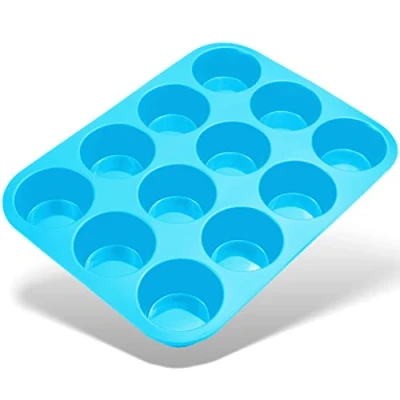 Bild av Belmalia Muffinsform i Silikon med 12 Hål Non Stick Cupcake Formar för Bakning Idealisk Present till Bagare Hemmatlagning Tillbehör Blä
