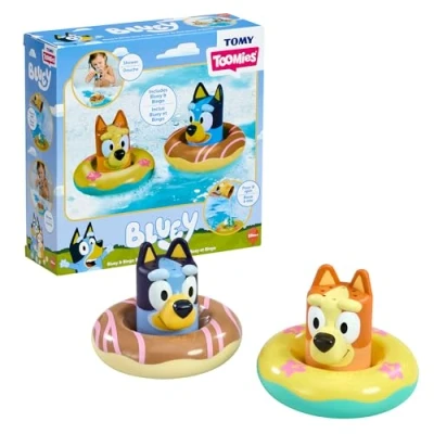 Bild av Tomy Toomies Bluey badleksak och boj Bingo set med 2 i bojar vattenhjul Officiellt licensierade leksaker för barn från 18 månader