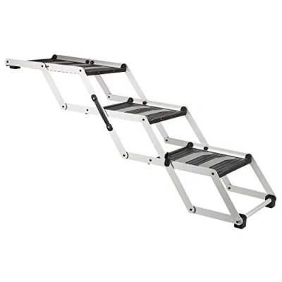Bild av Trixie 3 step folding steps aluminium/plastic/TPR width: 37 cm/height: up to 57 cm/depth: 120