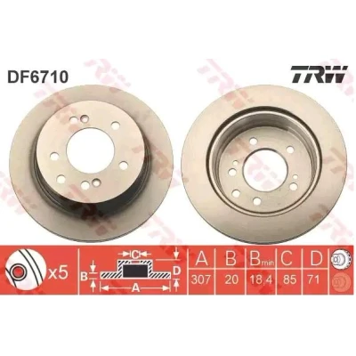 Bild av TRW DF6710 Disque de frein 307 20 5 130 ventilé peint SSANGYONG: RODIUS I, Stavic SUV, 2