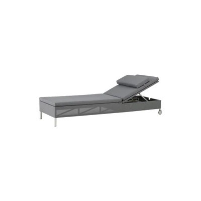 Bild av Cane line Rest Sunbed, Single Solstol Tex w/Cane Natté, Grey W197 x D68 H82 SH34 cm