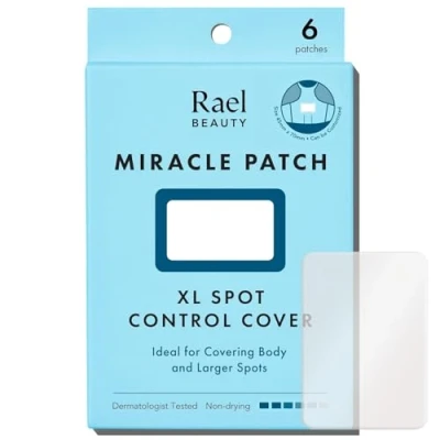 Bild av Rael Pimple Patches, Miracle XL Spot Control Cover Hydrocolloid Acne Patch for Face, Zits &amp; Blemish, Back and Body, Korean Skin Care, Vegan, Cruelty Free (6 Count)