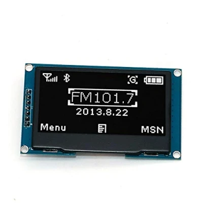Bild av DollaTek 2,42 tum 128X64 OLED skärmmodul IIC I2C Seriell kringutrustning för UNO R3 Vit teckensnitt