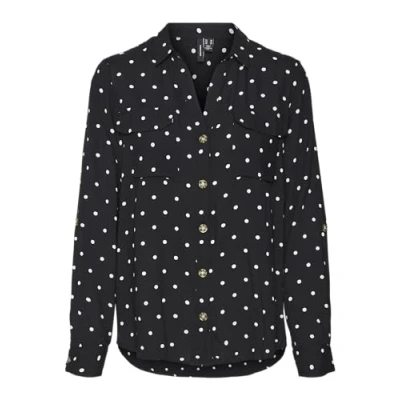 Bild av VERO MODA Vmbumpy L/S skjorta New WVN Ga Noos blus, Svart: snövit prick, XS