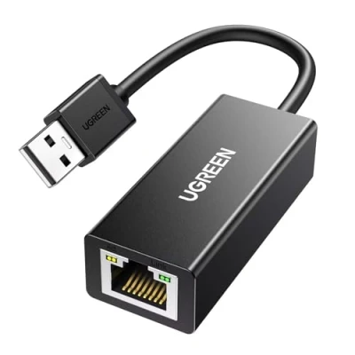 Bild av UGREEN USB 2.0 RJ45 Ethernet Adapter 100 Mbps Kompatibel med Mac OS Windows 10 Wii U Switch Xiaomi MiBox etc (Svart)