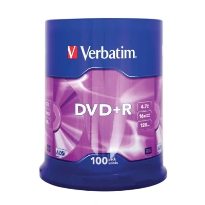 Bild av Verbatim 43551 DVD+R ämnen 4,7 GB 100 st. spindel, stycken