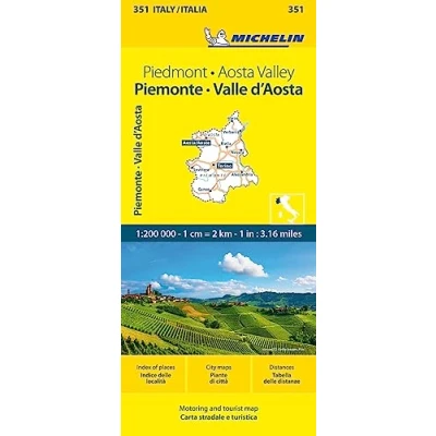 Bild av Piemonte &amp; VA Michelin Local Map 351: Straßen und Tourismuskarte 1:200.000; Auflage 2023