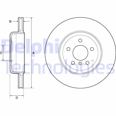 Bild av DELPHI BG9130C Disque de frein 345 24 5 ventilé revêtu à haute teneur en carbone sans roulement roue, bague ABS BMW: Berline, GT