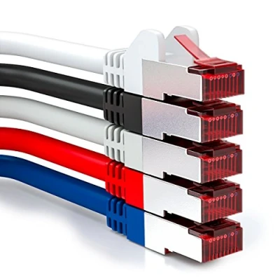 Bild av deleyCON 5x 2m CAT6 Patchkabel S/FTP PIMF Skärmning CAT 6 RJ45 Nätverkskabel Ethernet Kabel LAN DSL Switch Router Modem Access Point Patch Fields Färgrik