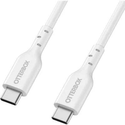Bild av OtterBox Standard USB C till PD Snabbladdkabel, Böj och flextestad, Snabbladdkabel för Smartphone surfplatta, 1M, Vit