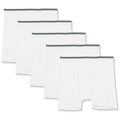 Bild av Amazon Essentials herr bomull tag Free Boxer Brief, 5 pack, vit, XX Large