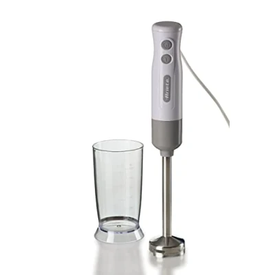 Bild av Ariete Breakfast 604 stavmixer, mini polerstav med 2 hastigheter, blad av rostfritt stål, avtagbart stativ, transparent mätkopp, 700 W, vit