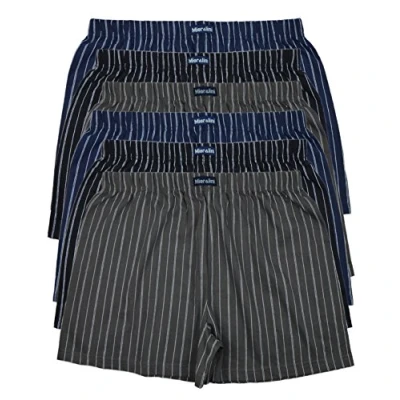 Bild av MioRalini 6 tryckta och mjuka boxershorts för män av 100 % bomull, i eller 3 fashionabla färger, set om S, M, L, XL, 2XL, 3XL, 4XL, 5XL, 6XL, Utan ingreppssats A, 7XL