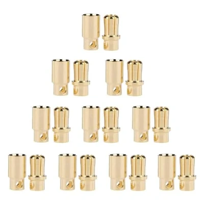 Bild av LinsyRC 10 par manlig honkontakt banankontakt 8 mm 8,0 guldpläterad för RC batteri ESC motorer (8,0 mm)