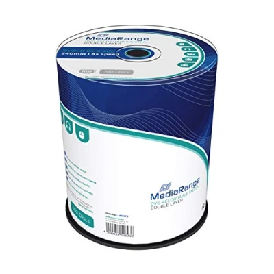 Bild av MediaRange MR470 DVD+R dubbla lager 8,5 Gb240 min 8 x skrivhastighet, 100 kaklåda