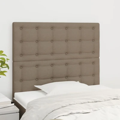 Bild av vidaXL Huvudgavlar 2 st taupe 90x5x78/88 cm tyg, huvudgavel, gavel, massiv huvudgavlar, gavlar, massiva sänggavel i tyg