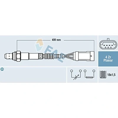 Bild av FAE 77206 Sonde lambda RENAULT: CLIO 2, 3, Kangoo I