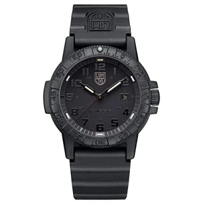 Bild av Luminox läderrygg havssköldpadda 100 m vattentålig analog kvartsklocka, Svart, 39 mm, armband