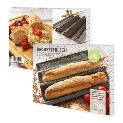 Bild av Wundermix baguetteplåt med non stick beläggning baguettebakform för 3 baguetter baguette bakplåt stavbröd